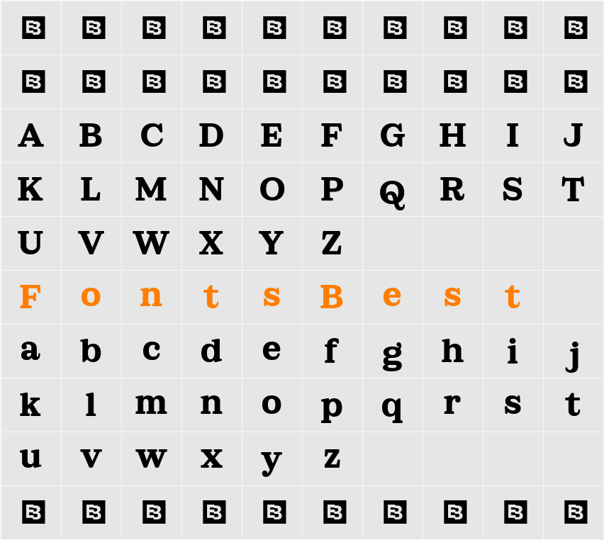 Sailer Trial ExtBd Character Map
