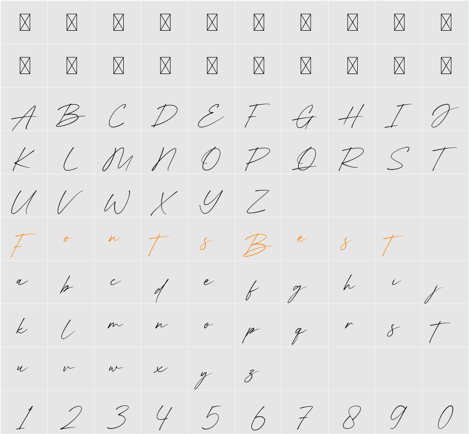 Hollins Character Map