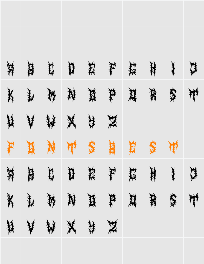 THORNED Character Map