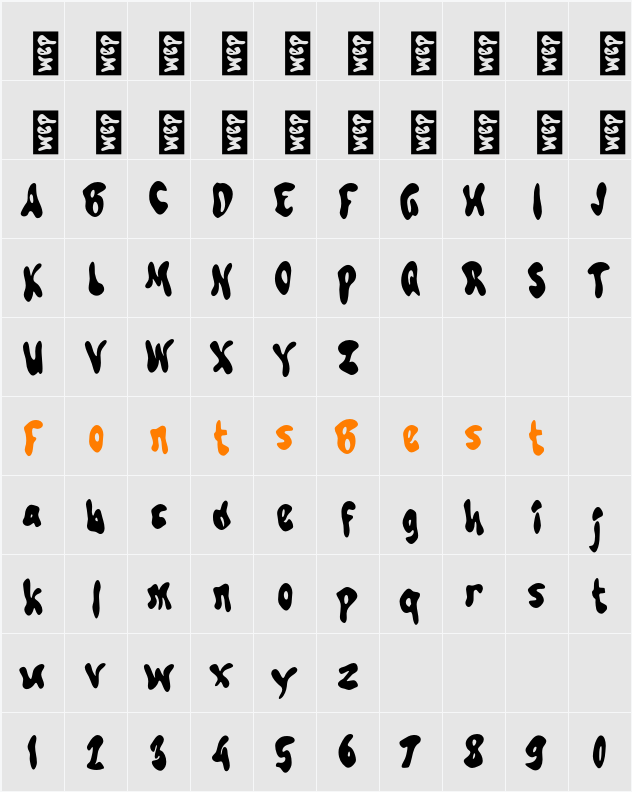 M Mojay Character Map