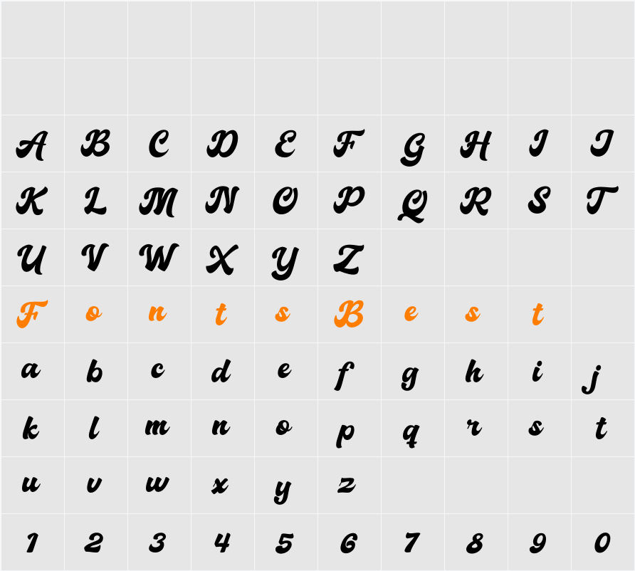 Radhesty Character Map