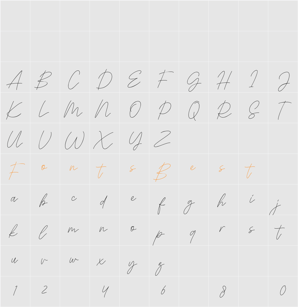 Signaline Script Character Map