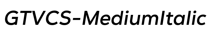 GTVCS-MediumItalic Font Image