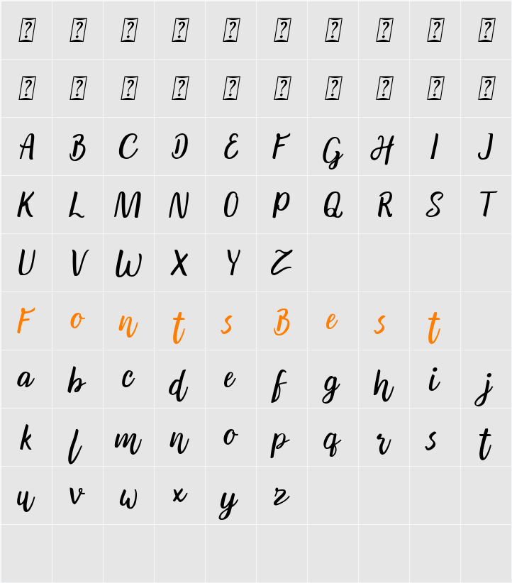 Andaman DEMO Character Map