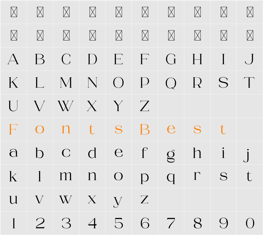 Roghiska Character Map