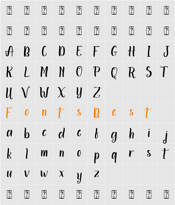 Aminetta Character Map