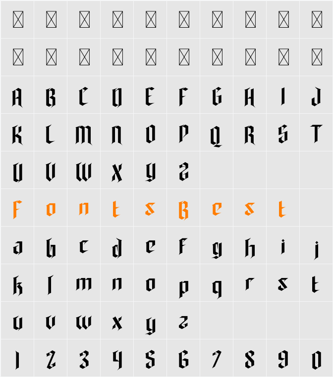 Lamphor One Character Map