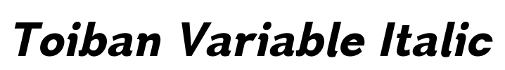 Toiban Variable Italic  Font Image