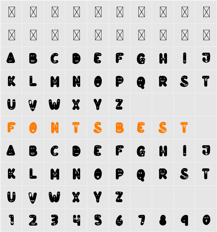Petite Smile Character Map