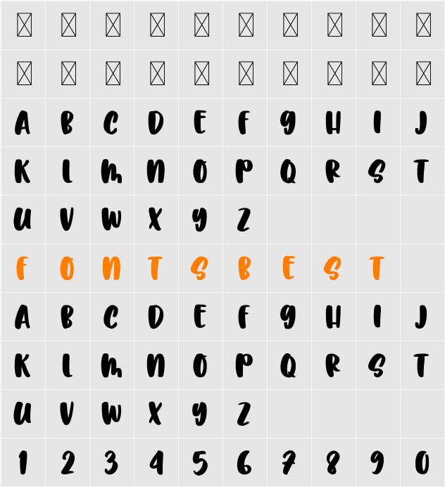 Artmy Solid Character Map