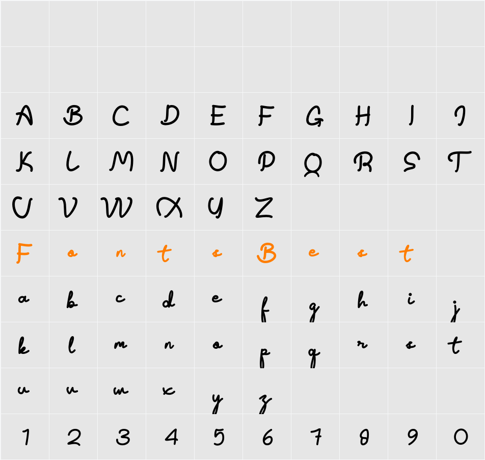 Xilent Sheet Character Map