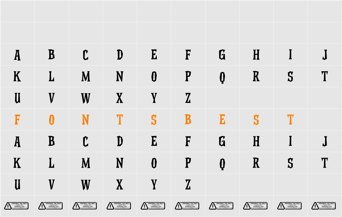Blinders PERSONAL USE ONLY! Character Map