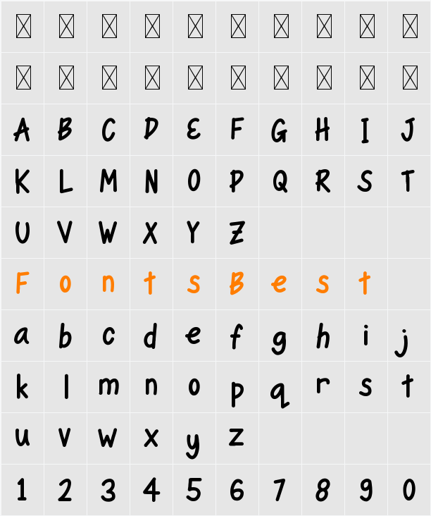 Valentiny Character Map