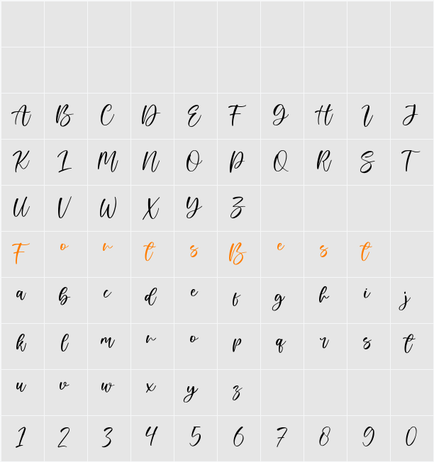 Santica Character Map