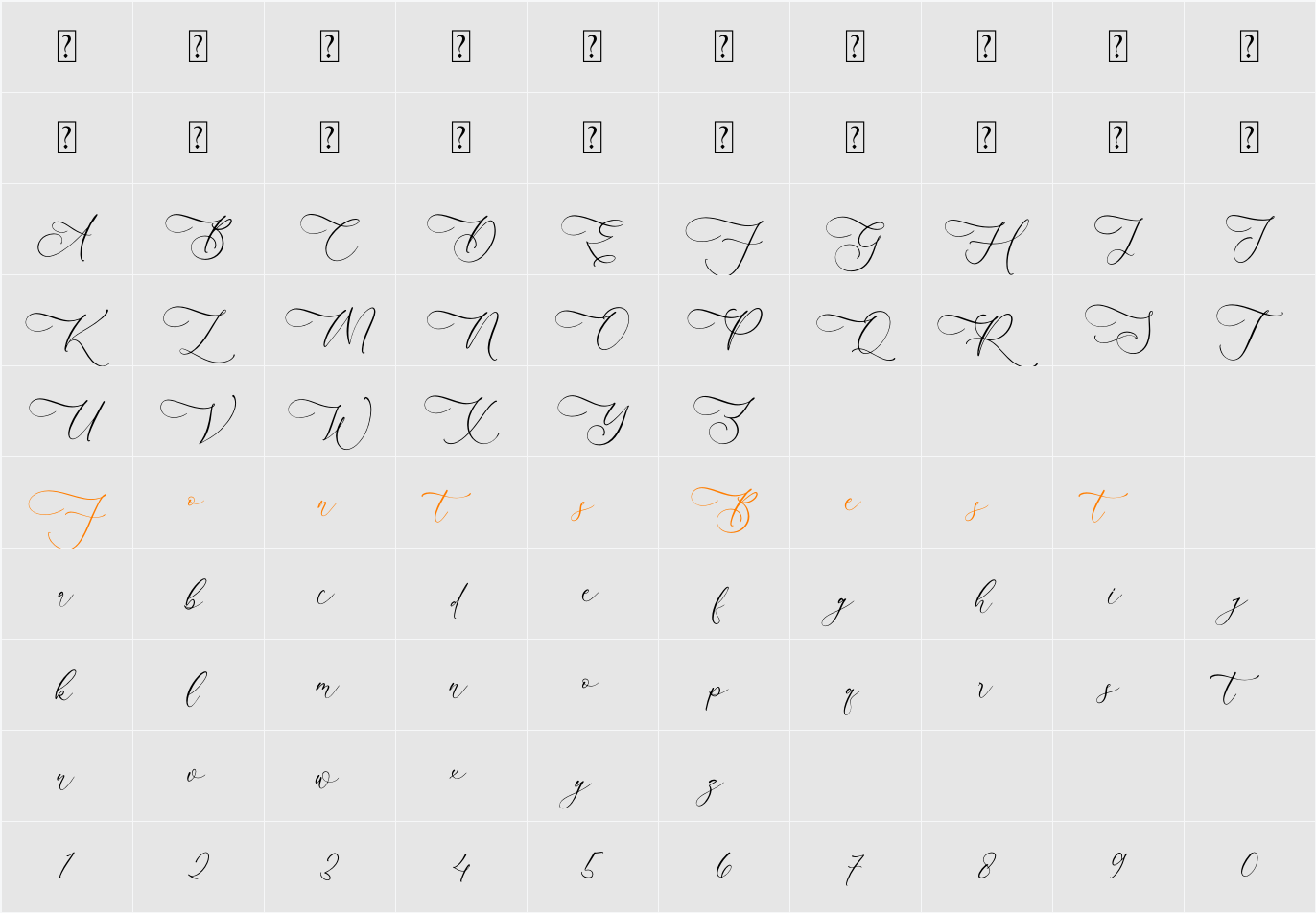 Andorale Heart Character Map