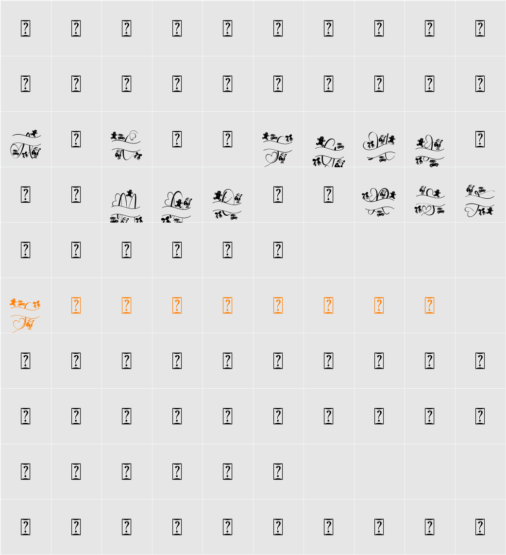 Monogram Christmas Gift Character Map