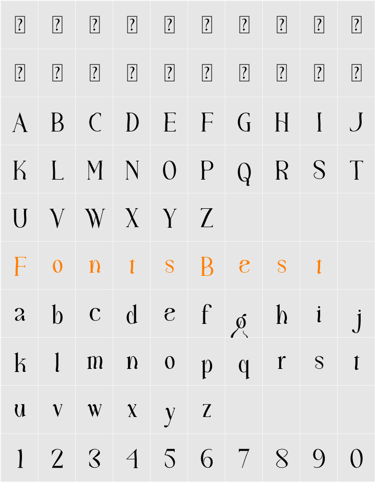 Maglift Character Map