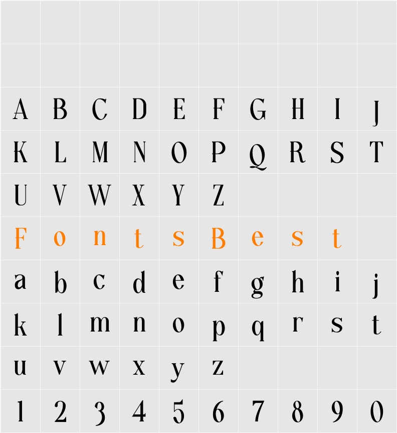 Lettertype DEMO Character Map