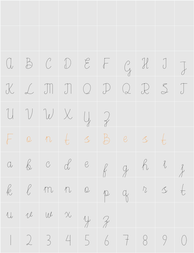 TEGAK BERSAMBUNG PRO Character Map