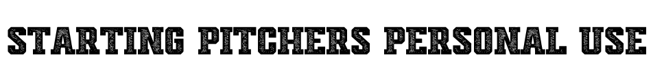 Starting Pitchers Personal Use Font Image