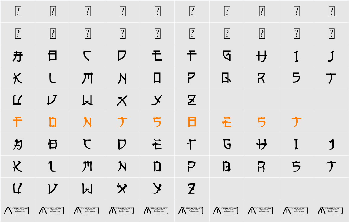 Kong Japanese Character Map