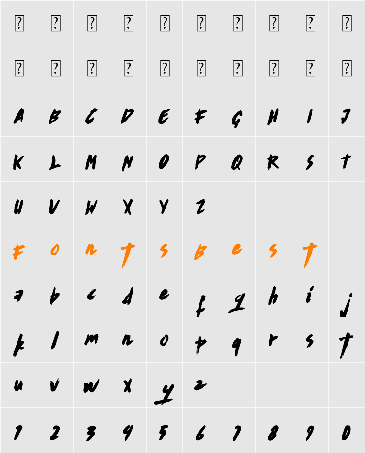 Regratte Character Map