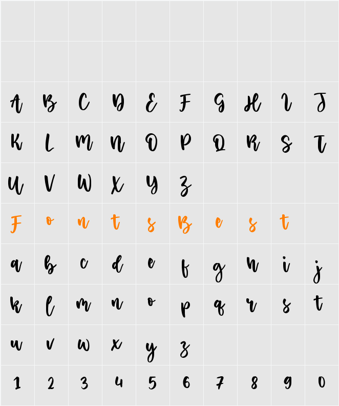 Butter Pican Character Map