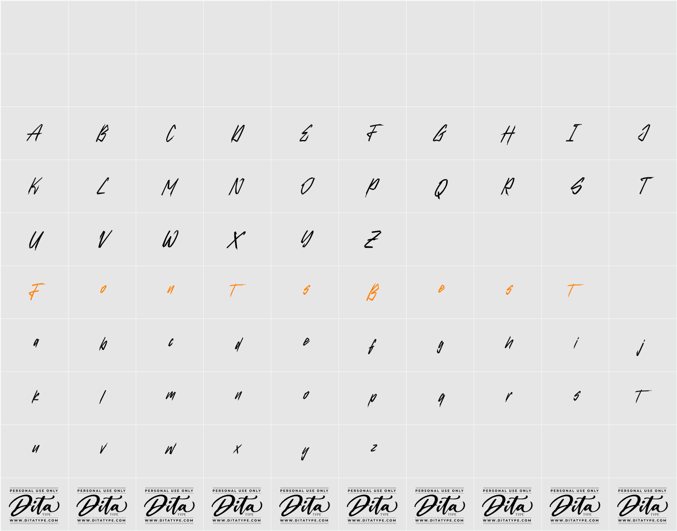 Biotrons Personal Use Character Map