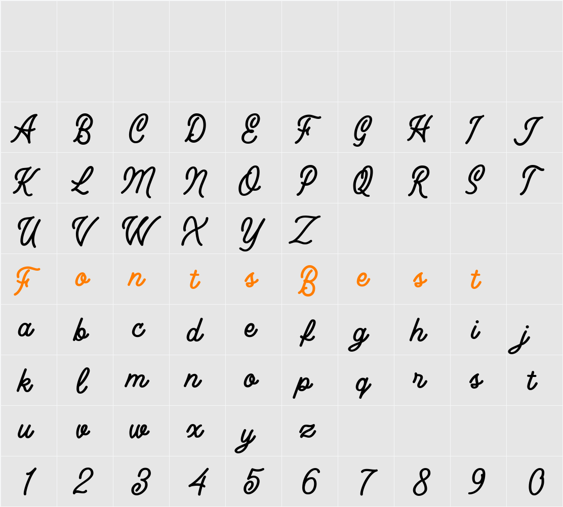 Demo Rust Vengers Script Character Map