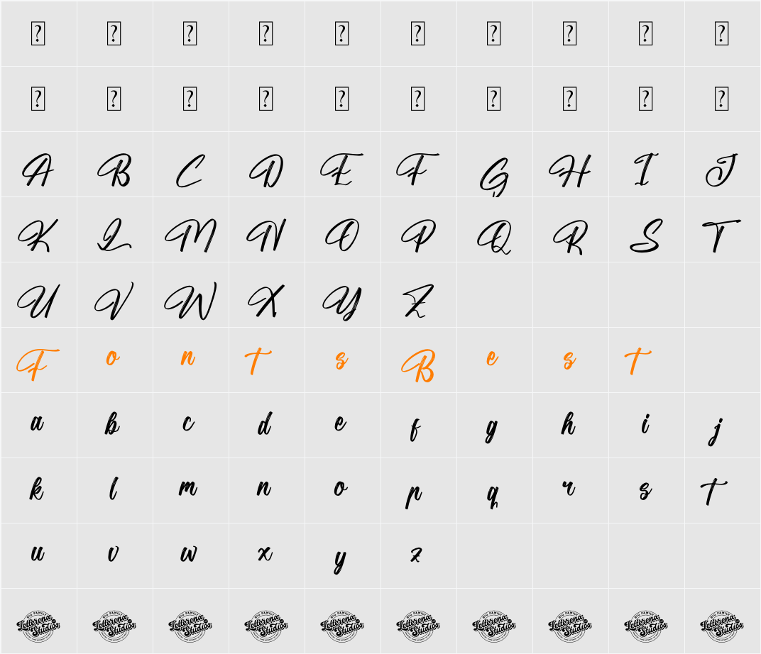 Richmond Barentony DEMO VERSION Character Map