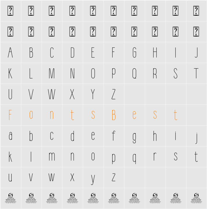 Moondelica Personal Use Only Character Map