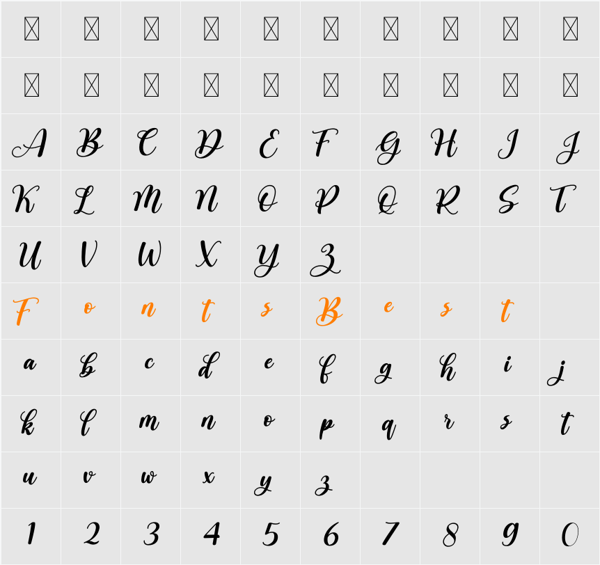 Another Day V2 Character Map