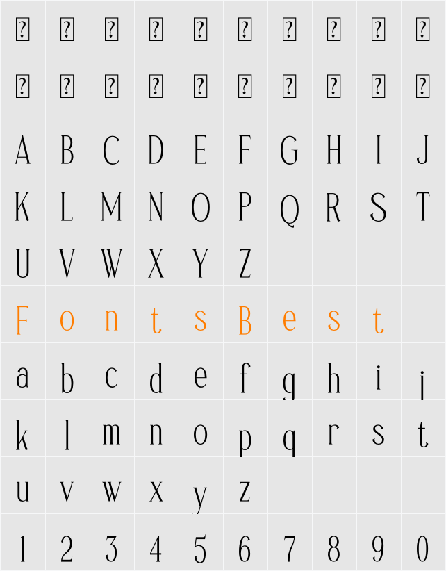 Sufinter Character Map