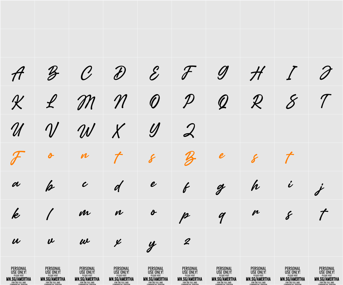 Amertha PERSONAL USE ONLY Character Map