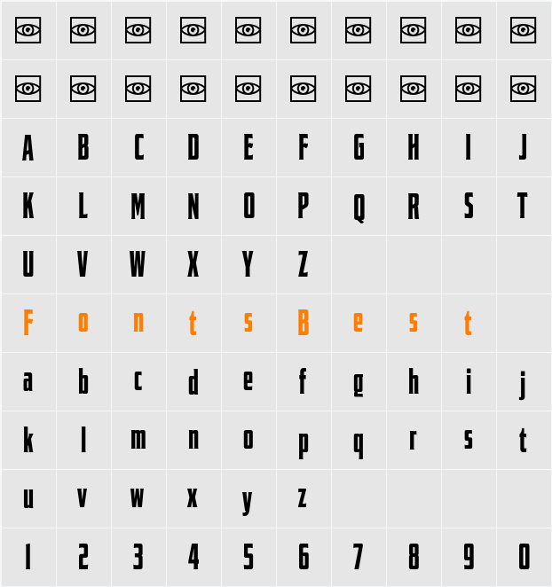 EFCO Colburn Character Map