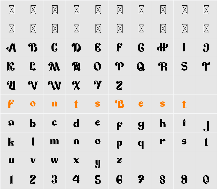 Closing Time Texture Character Map