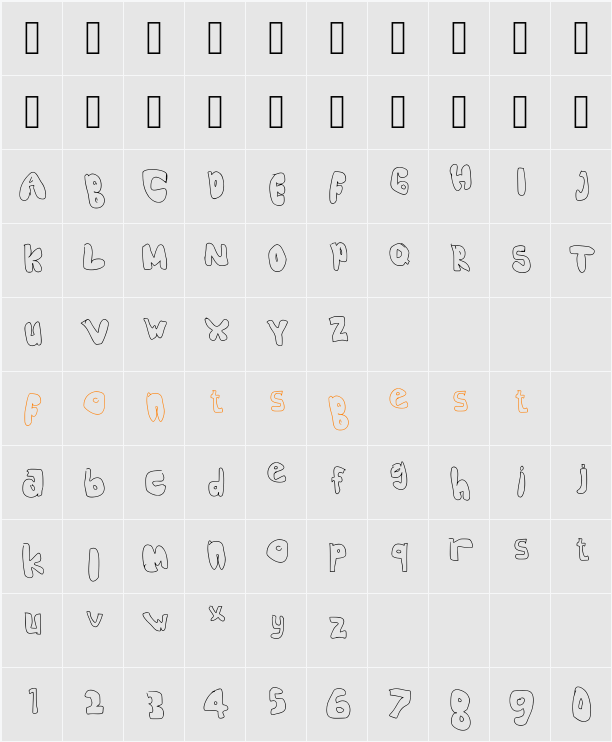 Nafisfont Character Map