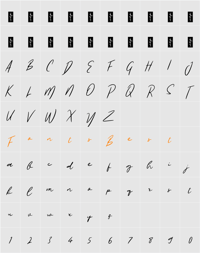 L Larengo Signature Character Map