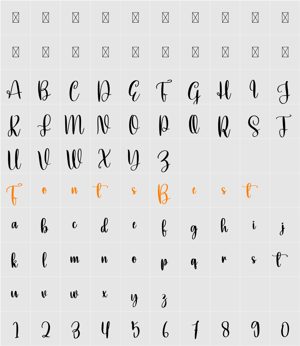 Workbench Character Map