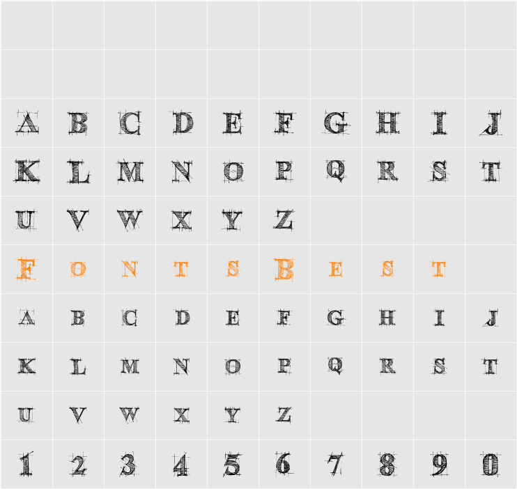 FREE Sketch Font Character Map
