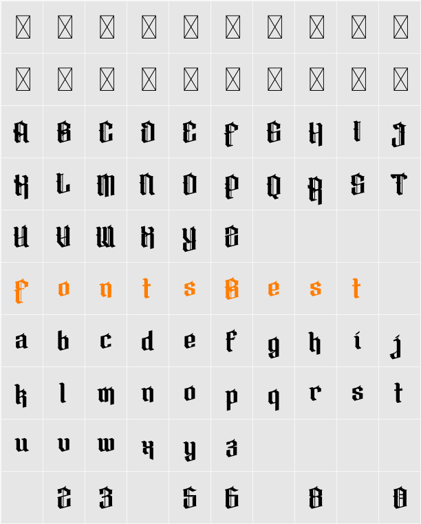 Rasangar Character Map