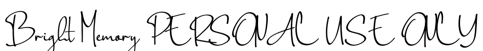 Bright Memory PERSONAL USE ONLY Font Image