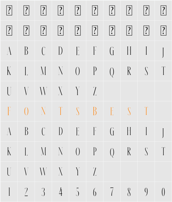 Meksron Character Map