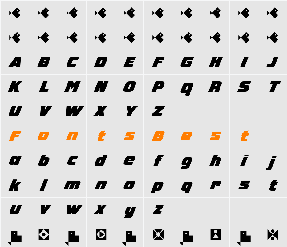 GEOspeed Character Map