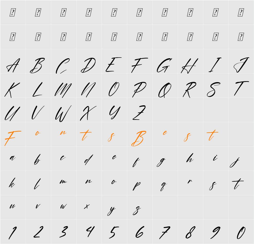 Hirarki Signature Character Map