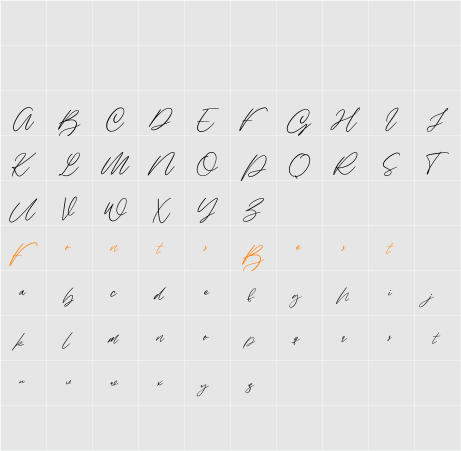 Alinnea Character Map