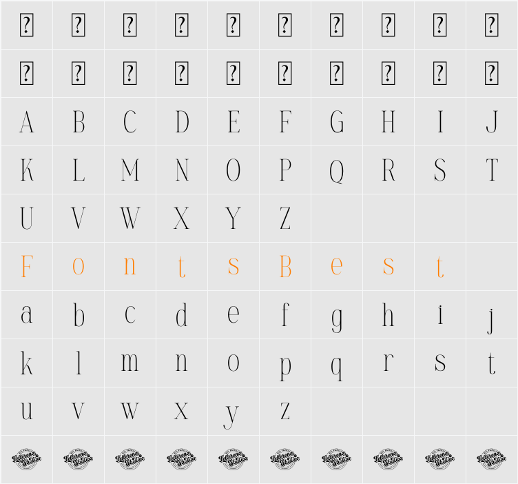 Golastika DEMO VERSION Character Map