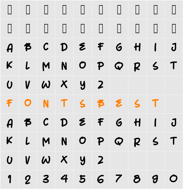 HugeBoy Character Map