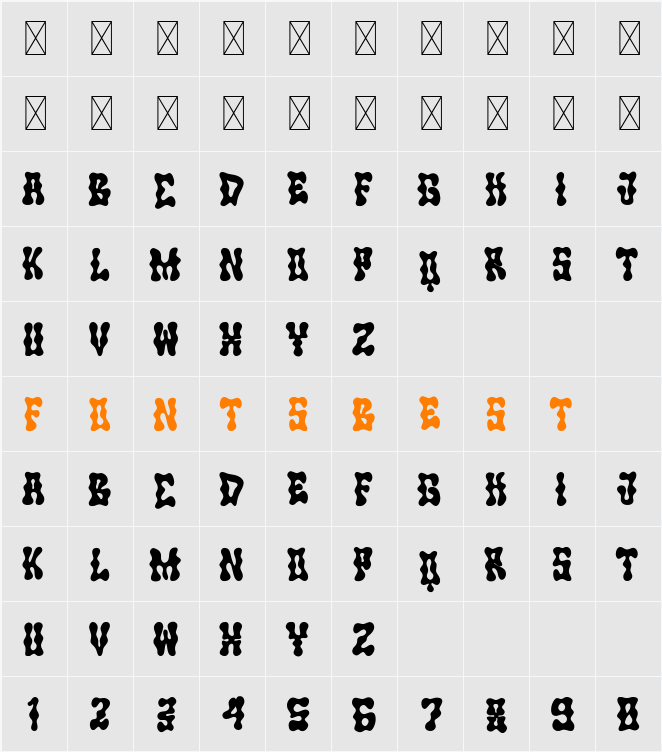 Bubble Krabby Character Map
