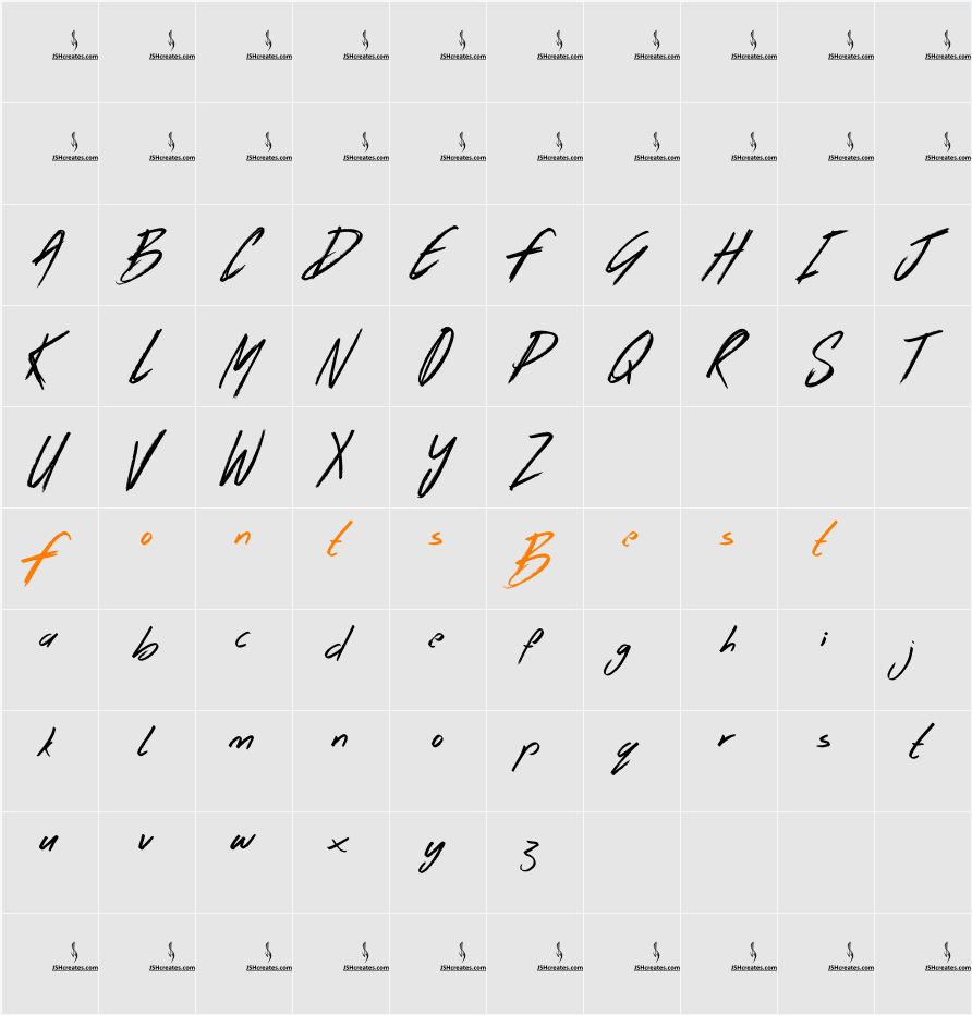 Body Rock Character Map
